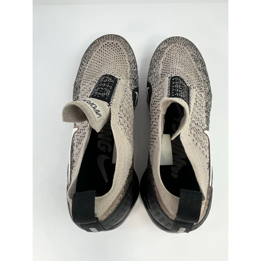 Nike Air Vapormax Women Size 8 Flyknit Moc Moon Particle Black Grey AJ6599-202